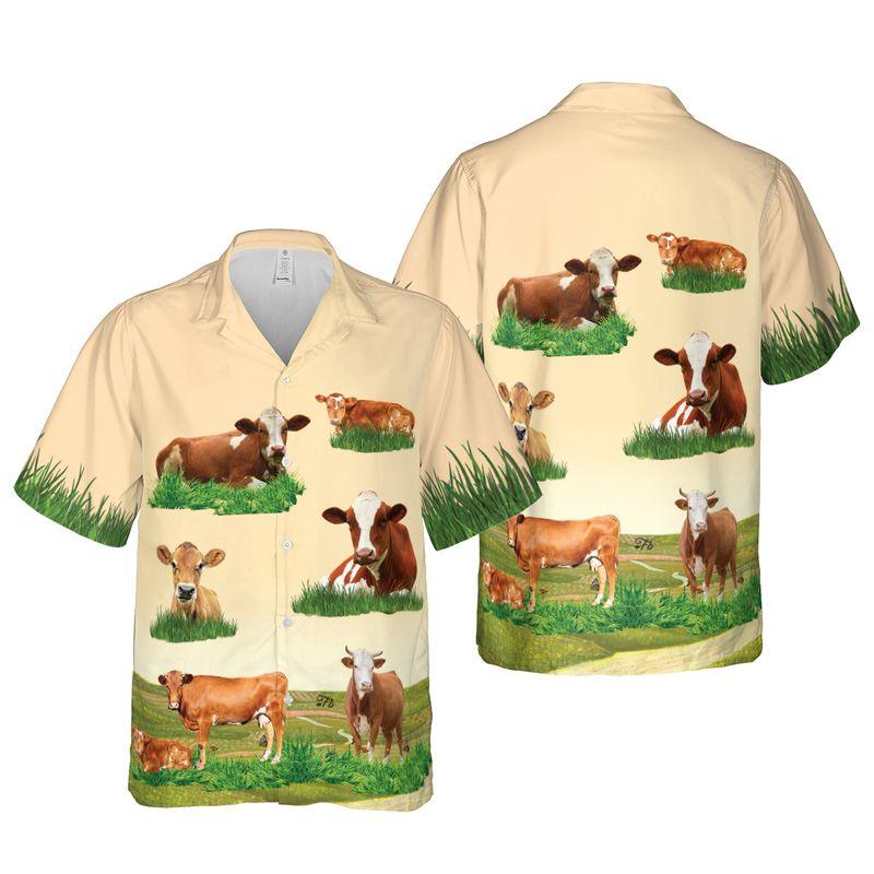 Cow Aloha Hawaiian Shirts For Summer - Cow Farm Art Hawaiian Set Vacation Outfits For Men Women - Gift For Cow Lovers, Farmers, Friend - Image 5