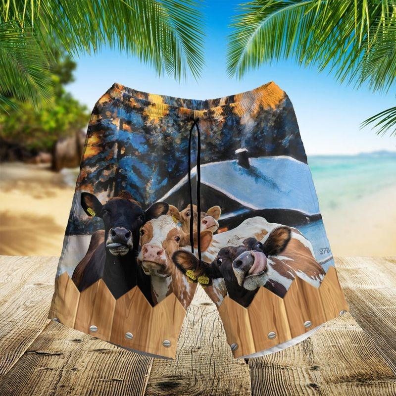 Cow Cattle Aloha Hawaiian Shirt - Funny Cow Winter Farmhouse Hawaiian Shirt, Christmas Is Coming To Farm Hawaiian Shirt For Men & Women, Cow Lover - Image 2