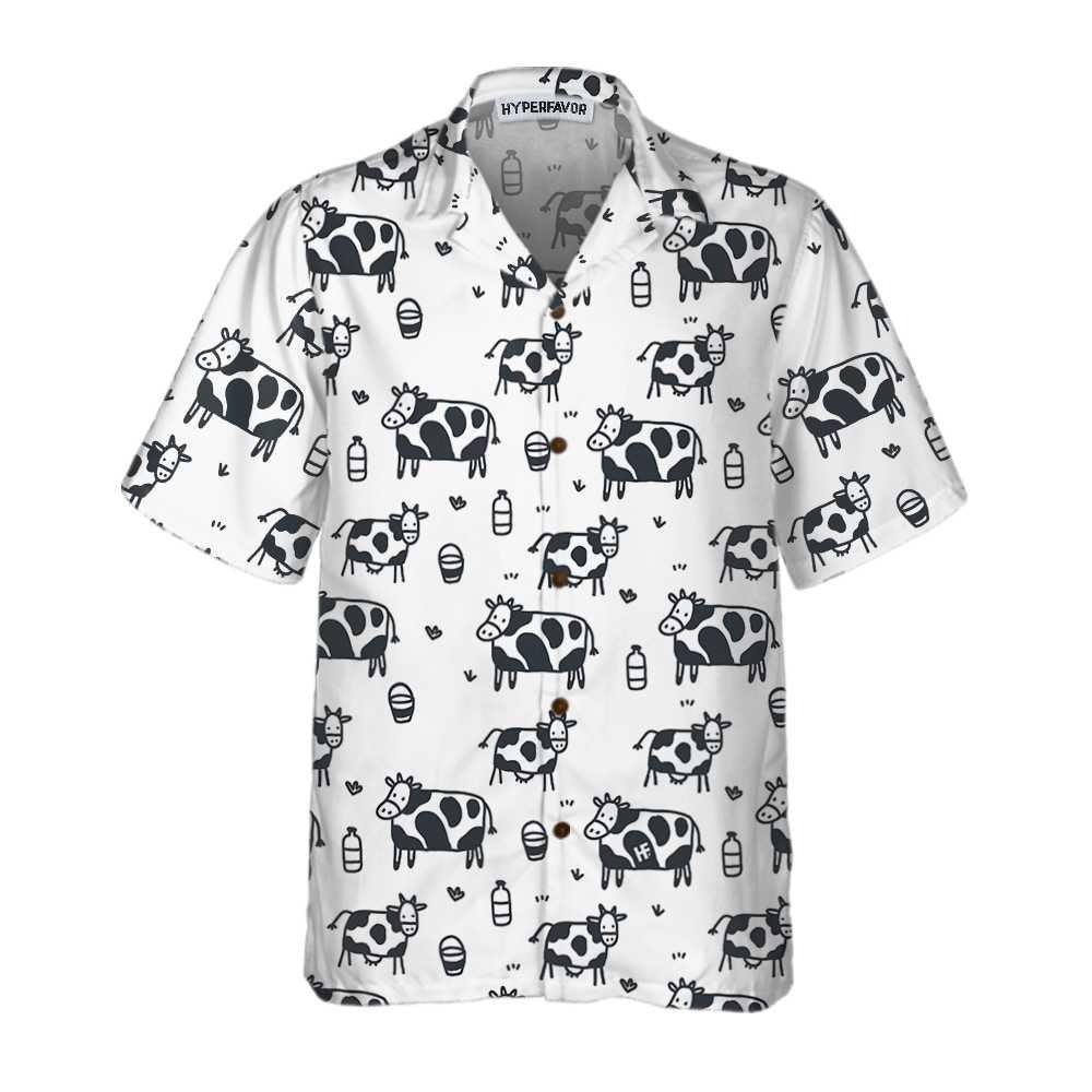 Cow Hawaiian Shirt, Cartoon Cow, Funny Cow Aloha Shirt For Men Women - Perfect Gift For Cow Lovers, Husband, Boyfriend, Friend, Family, Wife - Image 3