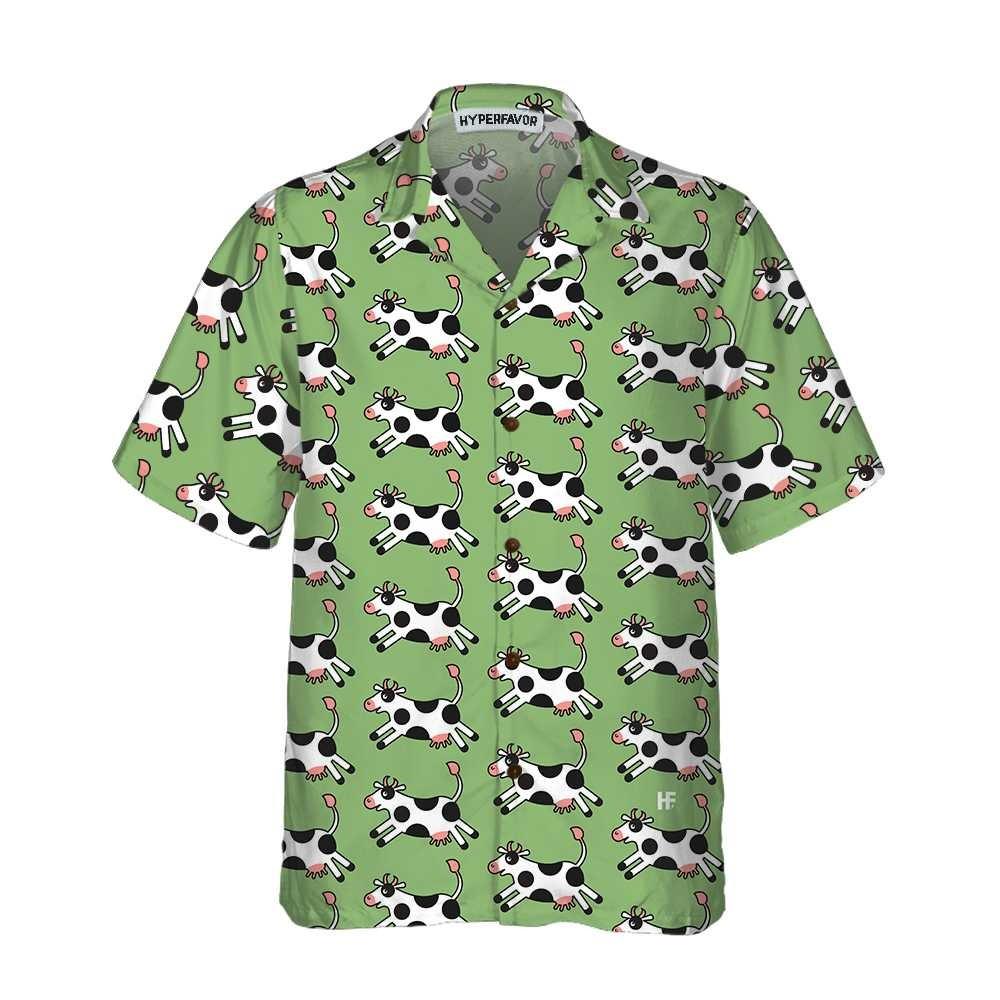 Cow Hawaiian Shirt, Funny Cow, Jumping Cow Aloha Shirt For Men Women - Perfect Gift For Cow Lovers, Husband, Boyfriend, Friend, Family, Wife - Image 3