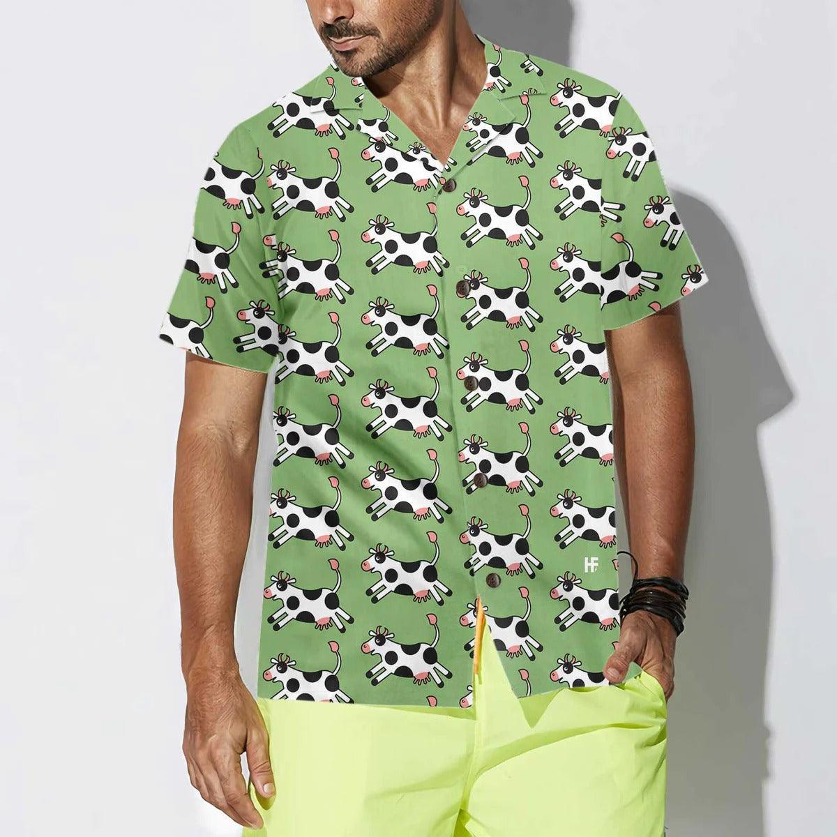 Cow Hawaiian Shirt, Funny Cow, Jumping Cow Aloha Shirt For Men Women - Perfect Gift For Cow Lovers, Husband, Boyfriend, Friend, Family, Wife - Image 4