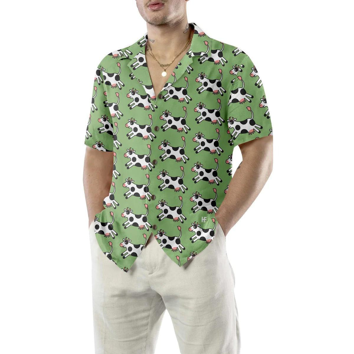 Cow Hawaiian Shirt, Funny Cow, Jumping Cow Aloha Shirt For Men Women - Perfect Gift For Cow Lovers, Husband, Boyfriend, Friend, Family, Wife - Image 5