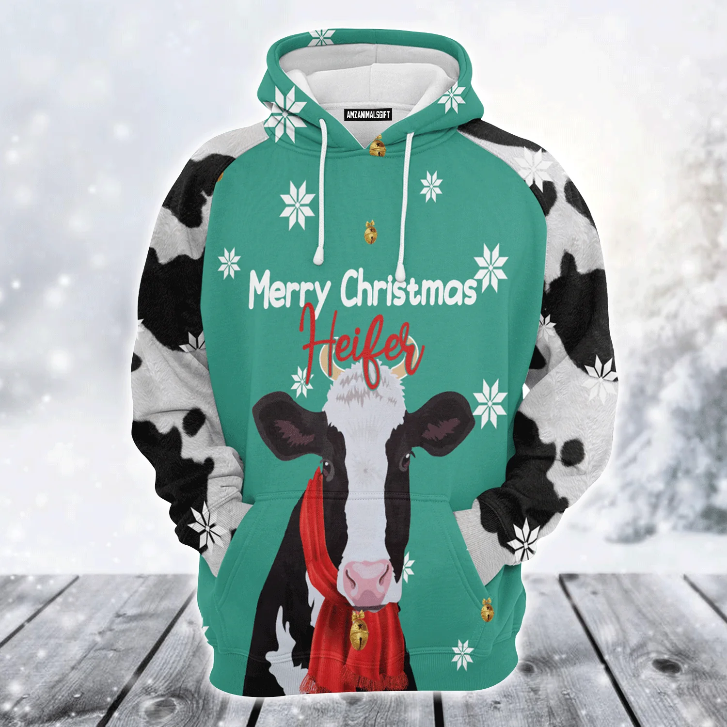 Cow Premium Christmas Hoodie, Cow Merry Christmas Heifer Christmas Unisex Hoodie For Men & Women - Perfect Gift For Christmas, Cow Lover