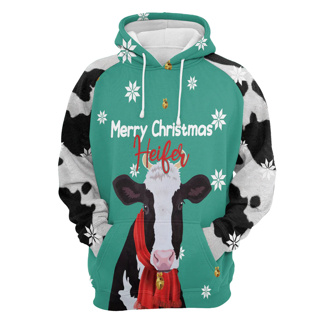 Cow Premium Christmas Hoodie, Cow Merry Christmas Heifer Christmas Unisex Hoodie For Men & Women - Perfect Gift For Christmas, Cow Lover - Image 4