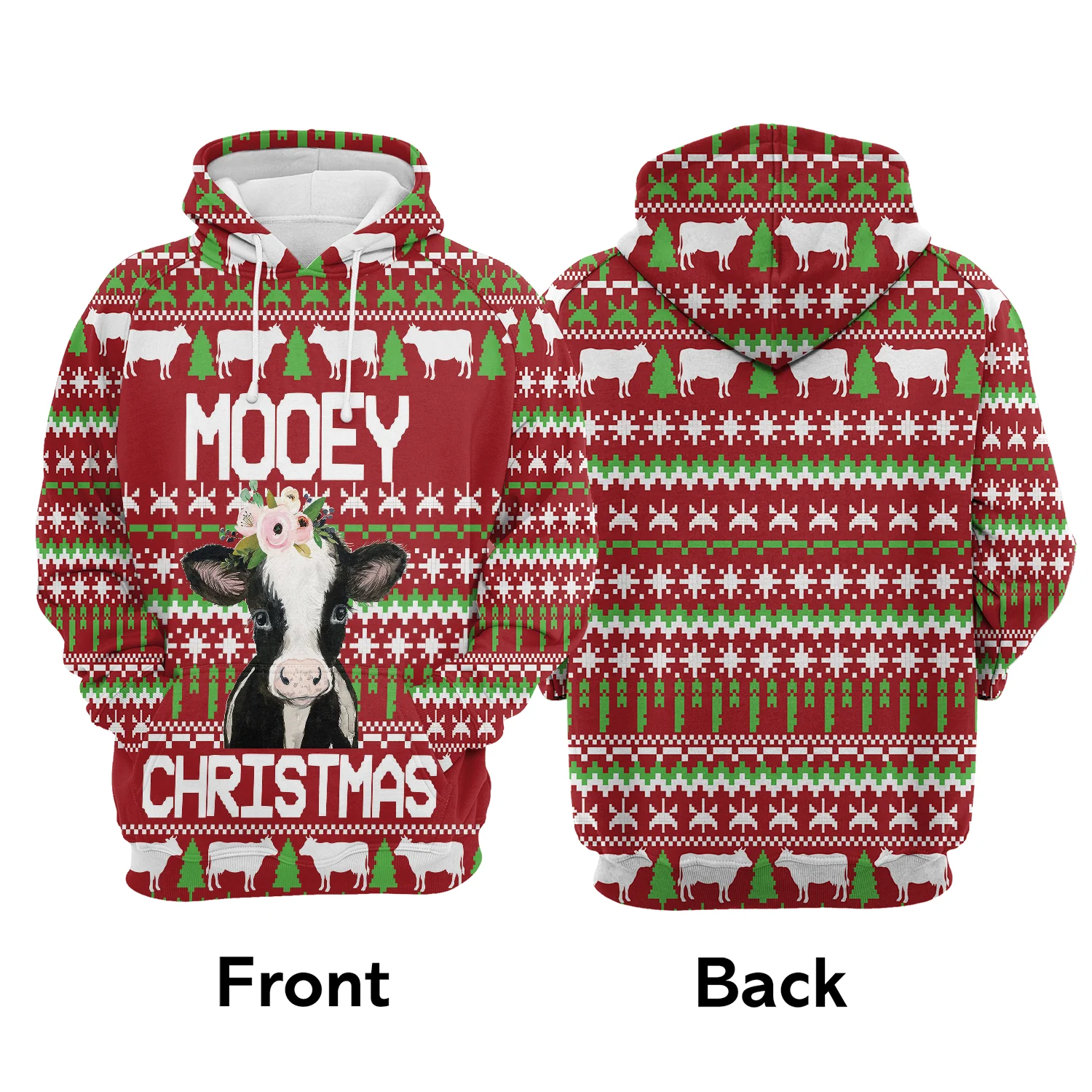 Cow Pullover Premium Hoodie Mooey Christmas, Perfect Outfit For Men And Women On Christmas New Year Autumn Winter - Image 2