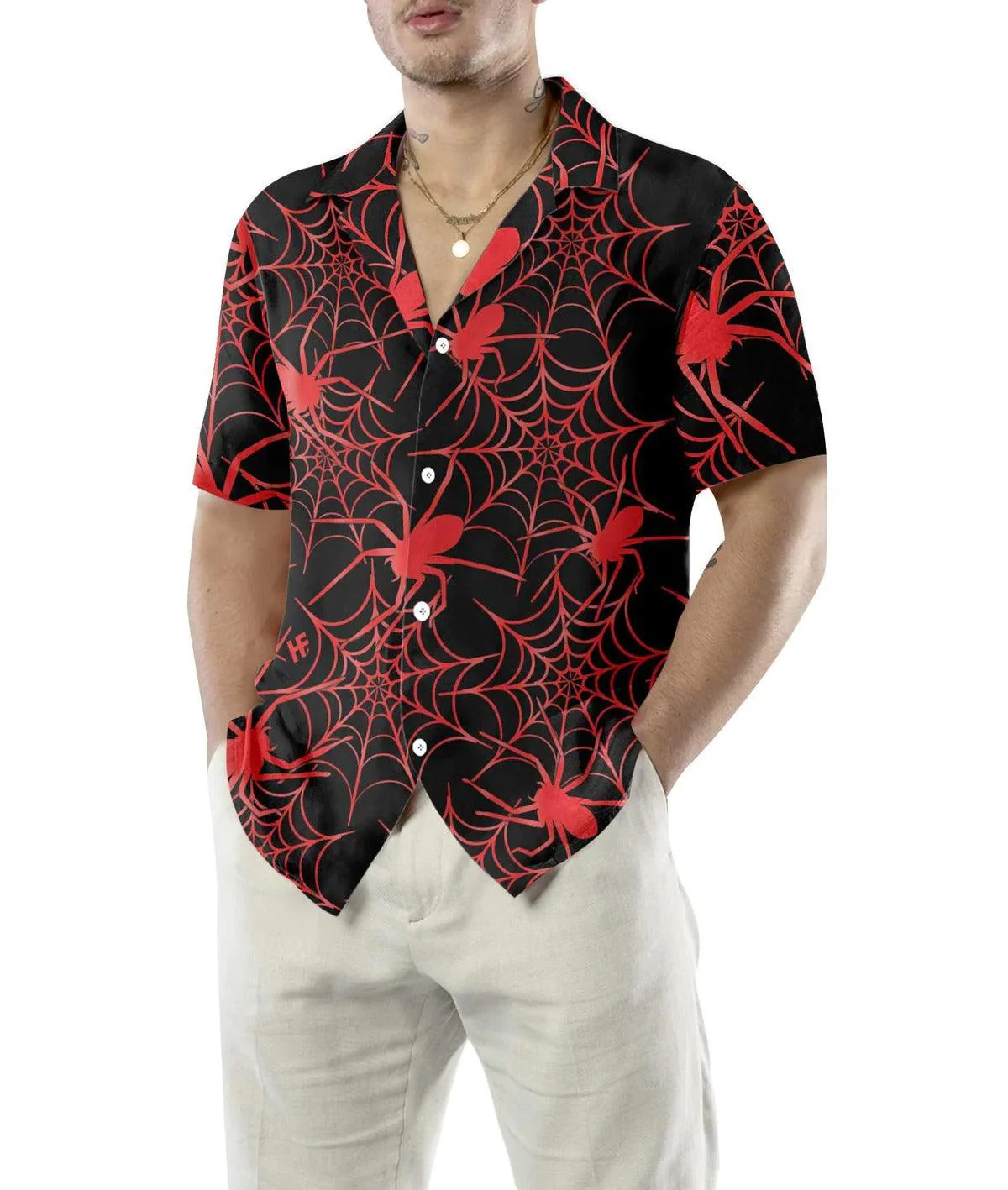 Creepy Spider Halloween Hawaiian Shirt - Perfect Gift For Lover, Friend, Family - Image 4