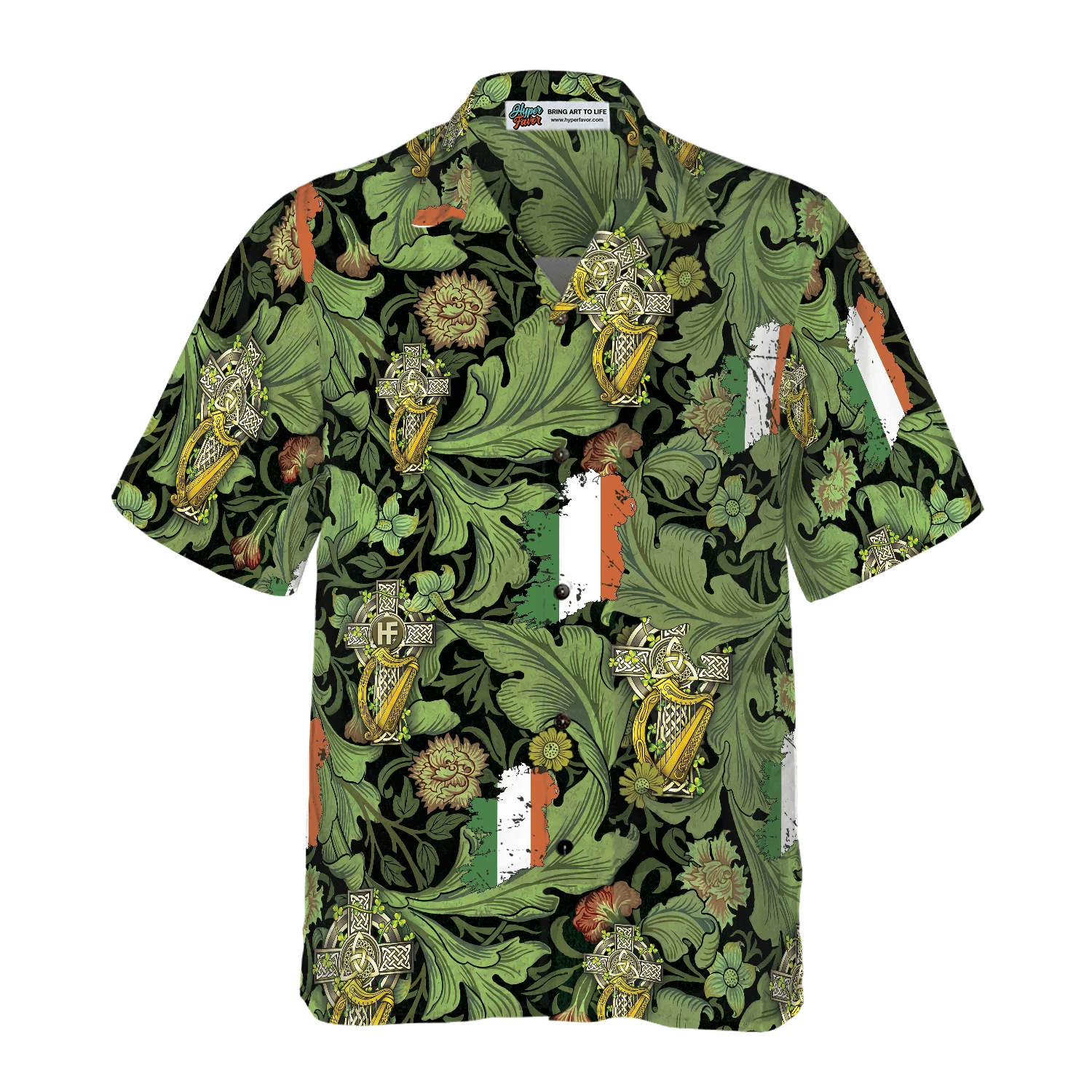Cross Celtic Harp Ireland Proud Hawaiian Shirt, Colorful Summer Aloha Shirts For Men Women, Perfect Gift For Husband, Wife, Patrick's Day