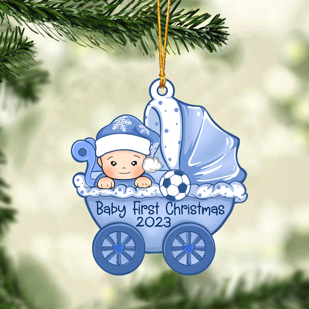 Custom Baby Acrylic Christmas Ornament, Personalized Name Baby My 1st Christmas 2023 Acrylic Christmas Ornament For Mom, Grandma - Image 2