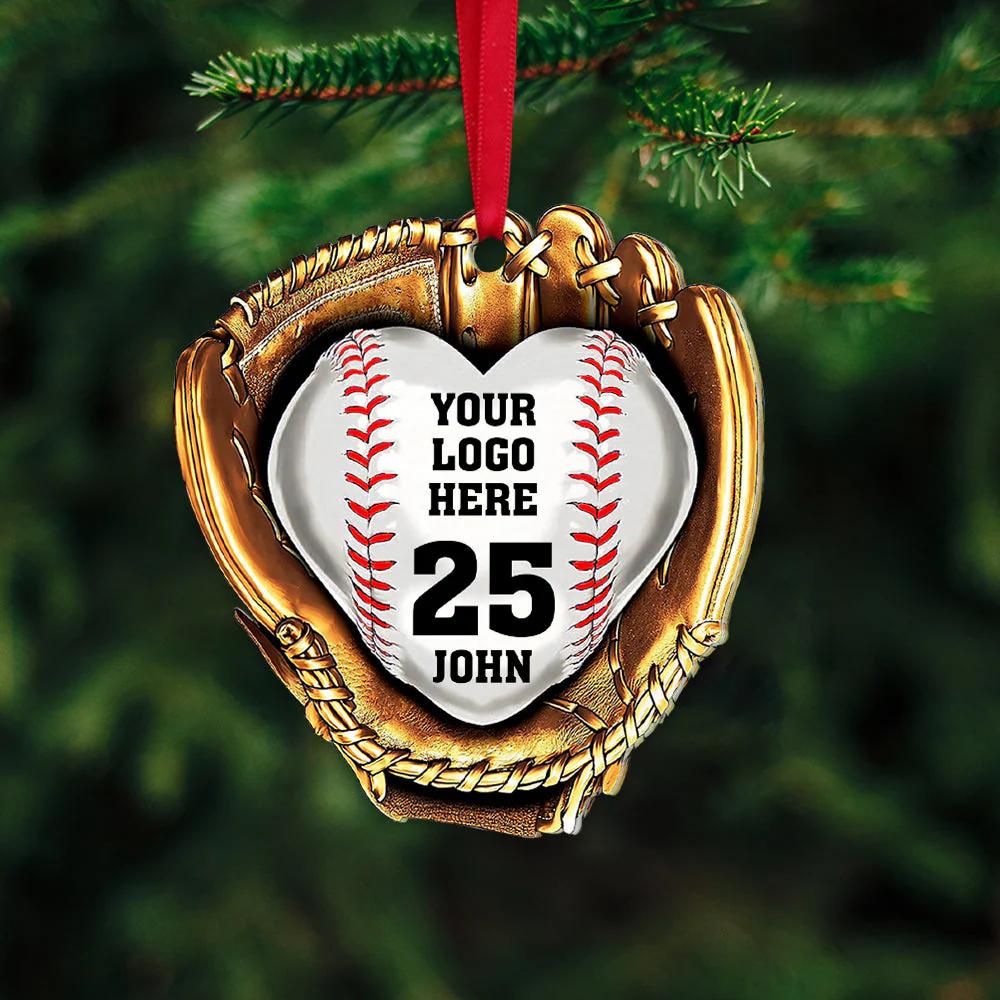 Custom Baseball Acrylic Ornament, Personalized Baseball Gloves Logo Acrylic Ornament - Perfect Gift For Baseball Lover, Christmas, New Year - Image 2