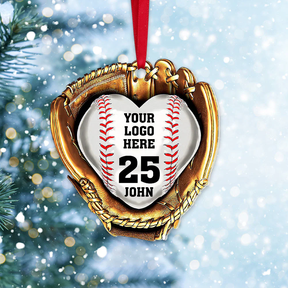 Custom Baseball Acrylic Ornament, Personalized Baseball Gloves Logo Acrylic Ornament - Perfect Gift For Baseball Lover, Christmas, New Year - Image 3