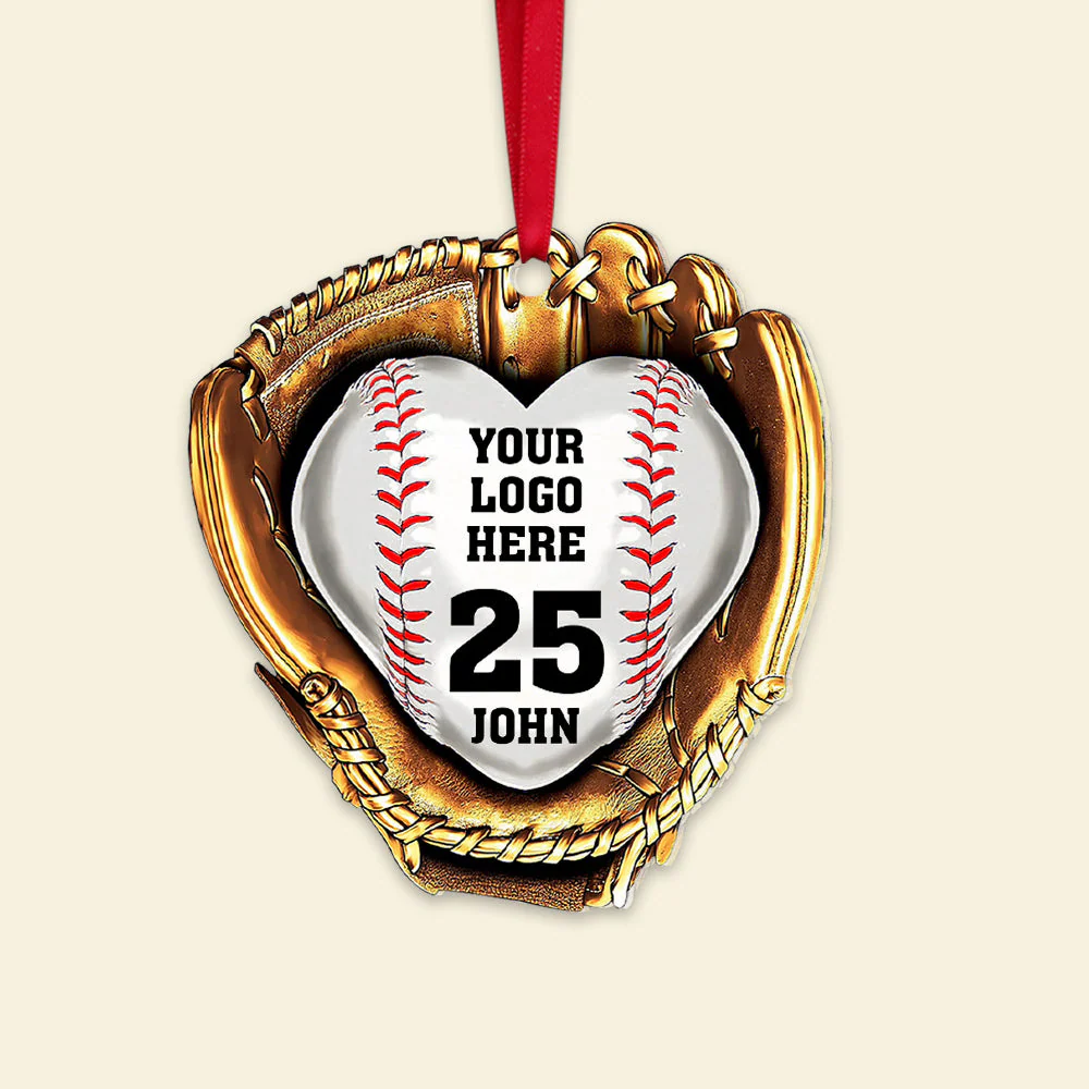 Custom Baseball Acrylic Ornament, Personalized Baseball Gloves Logo Acrylic Ornament - Perfect Gift For Baseball Lover, Christmas, New Year - Image 4
