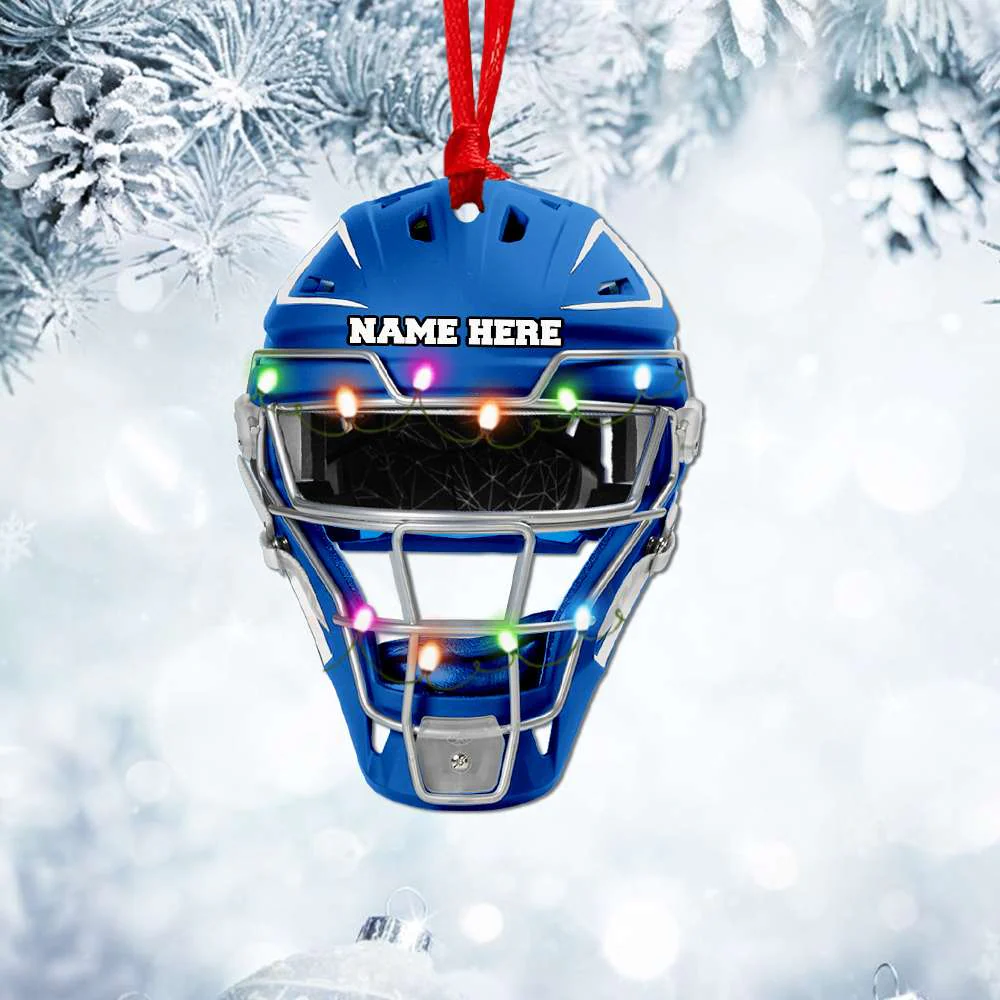 Custom Baseball Acrylic Ornament, Personalized Baseball Helmet With Christmas Light Acrylic Ornament - Perfect Gift For Baseball Lover, Christmas, New Year - Image 2