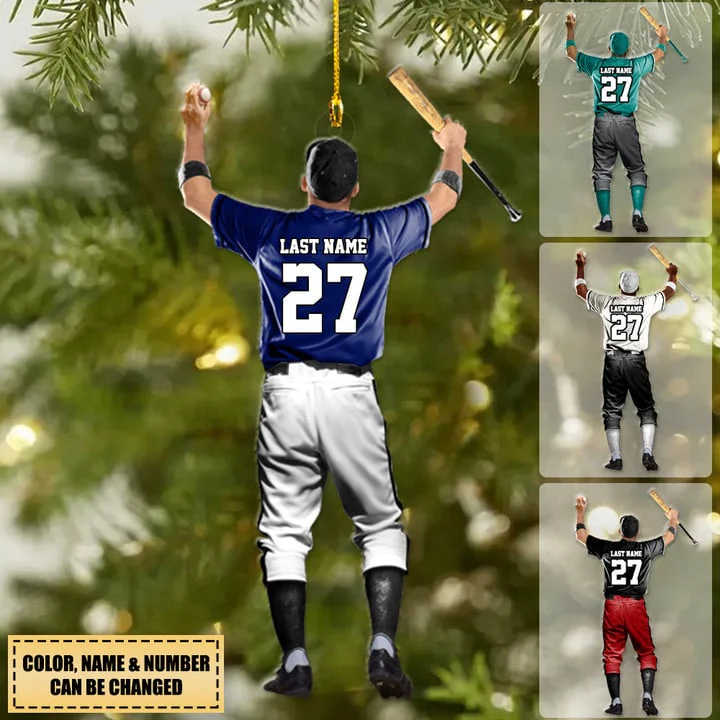 Custom Baseball Acrylic Ornament, Personalized Baseball Man Winner Acrylic Ornament For Baseball Lover, Christmas, Family - Image 2