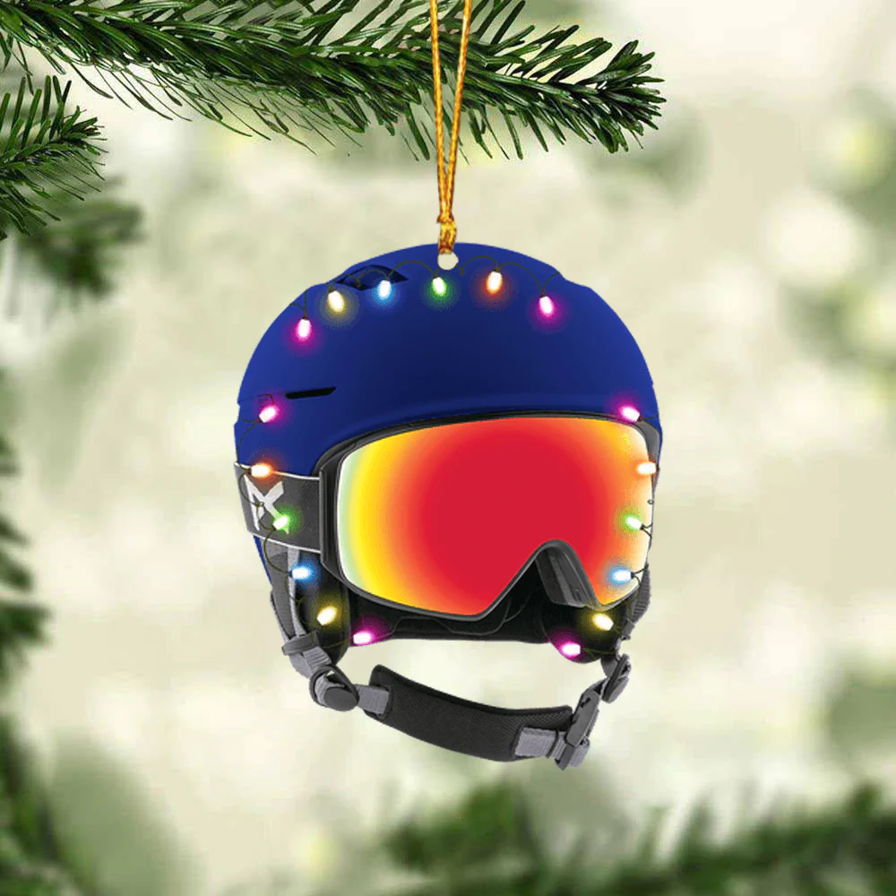 Custom Baseball Acrylic Ornament, Personalized Skiing Helmet With Christmas Light Acrylic Ornament For Baseball Lover, Christmas, Family - Image 2