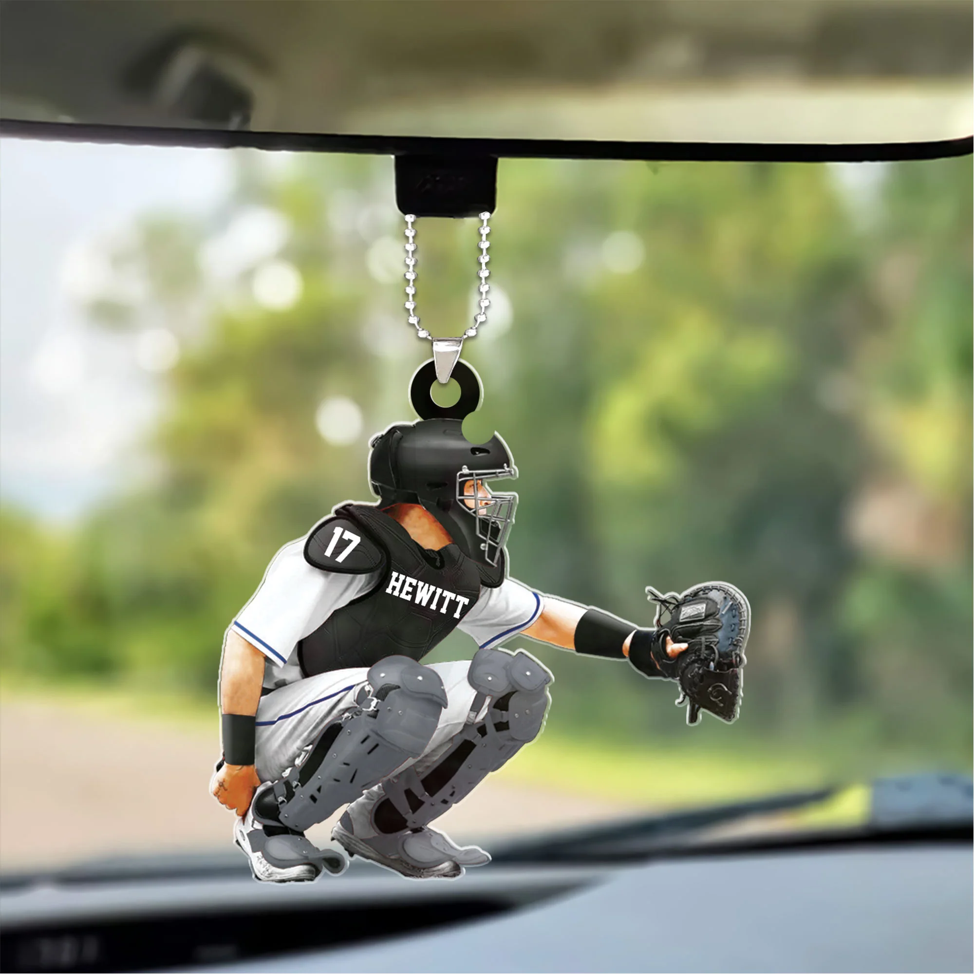 Custom Baseball Acrylic Keychain, Personalized Baseball Men Catcher Acrylic Keychain For Baseball Team, Christmas, New Year - Image 4