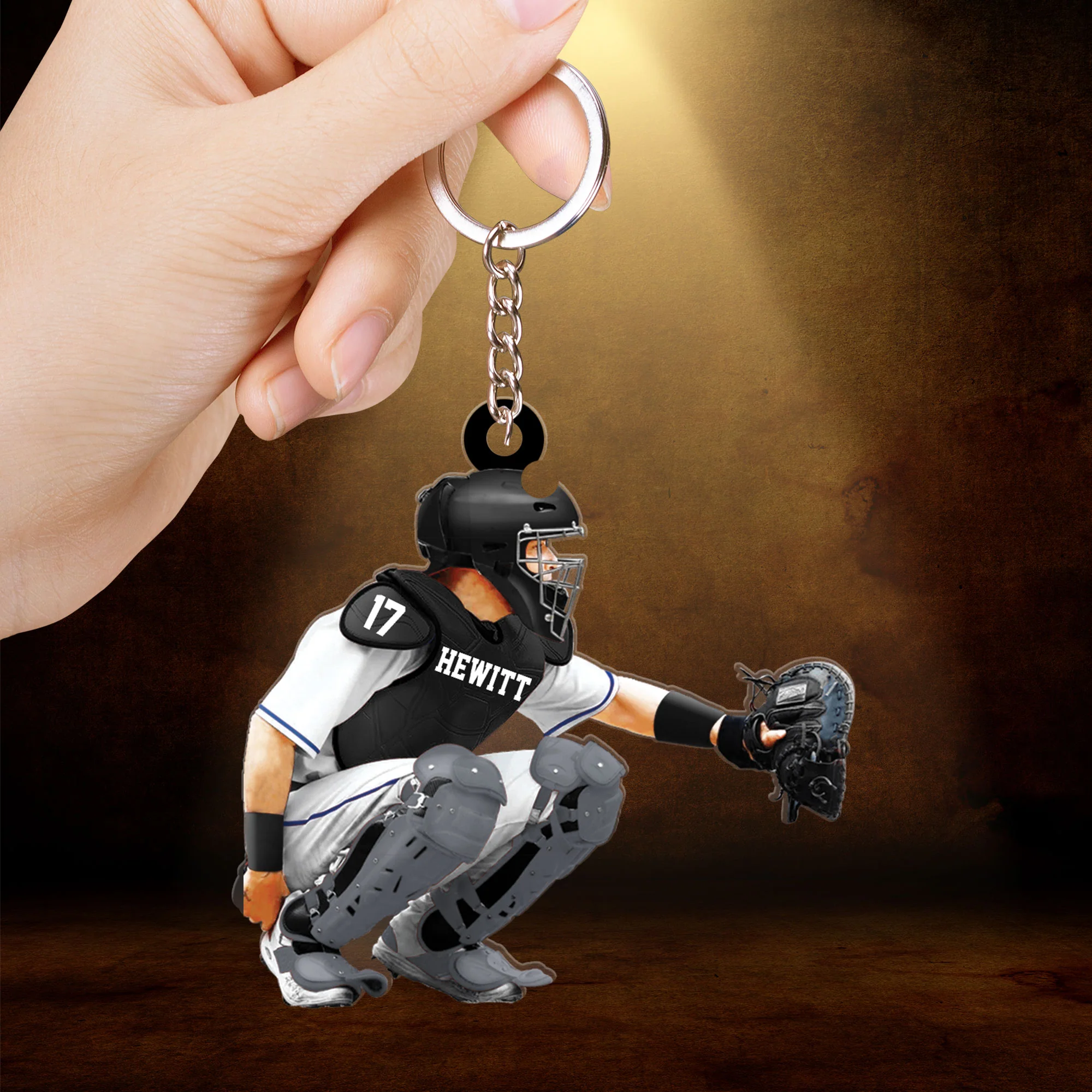 Custom Baseball Acrylic Keychain, Personalized Baseball Men Catcher Acrylic Keychain For Baseball Team, Christmas, New Year - Image 5