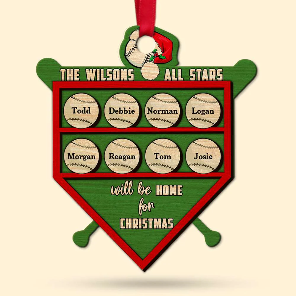 Custom Baseball Wooden Ornament, Personalized Baseball All Stars Will Be Home Wooden Ornament - Perfect Gift For Baseball Lover, Christmas, New Year - Image 2