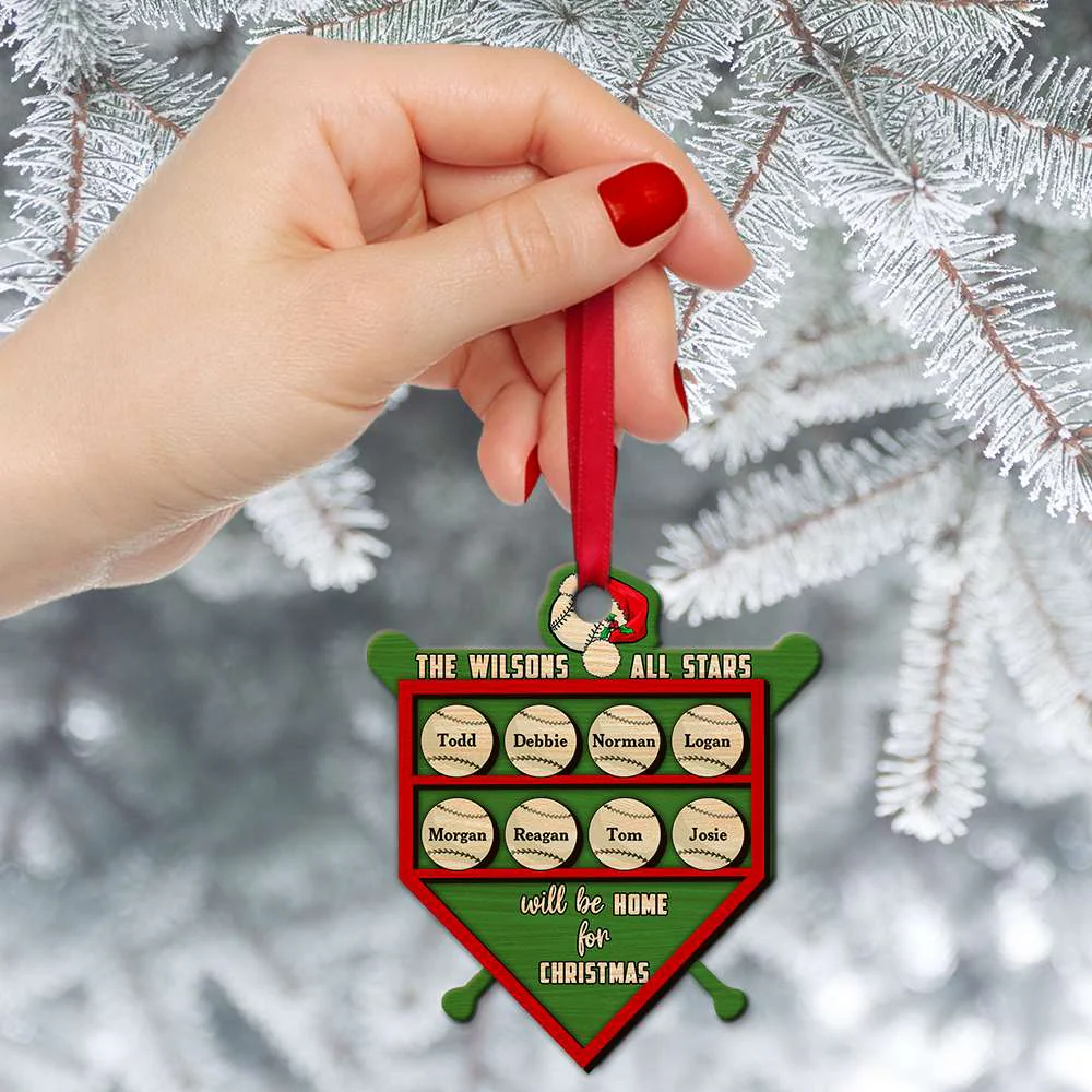 Custom Baseball Wooden Ornament, Personalized Baseball All Stars Will Be Home Wooden Ornament - Perfect Gift For Baseball Lover, Christmas, New Year - Image 3