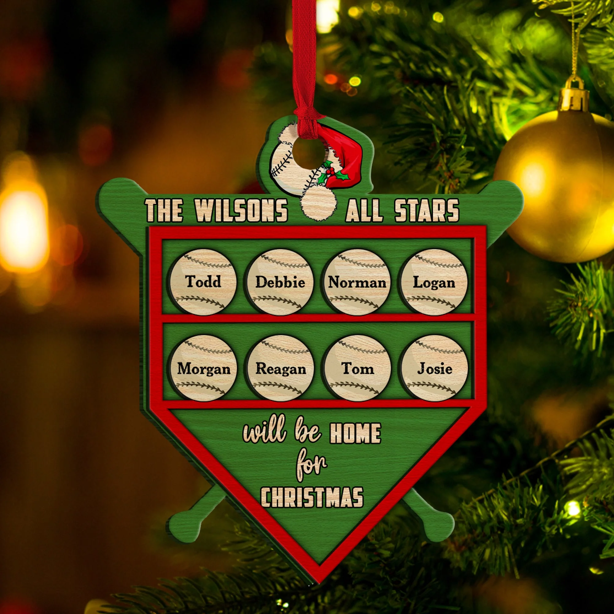 Custom Baseball Wooden Ornament, Personalized Baseball All Stars Will Be Home Wooden Ornament - Perfect Gift For Baseball Lover, Christmas, New Year - Image 4