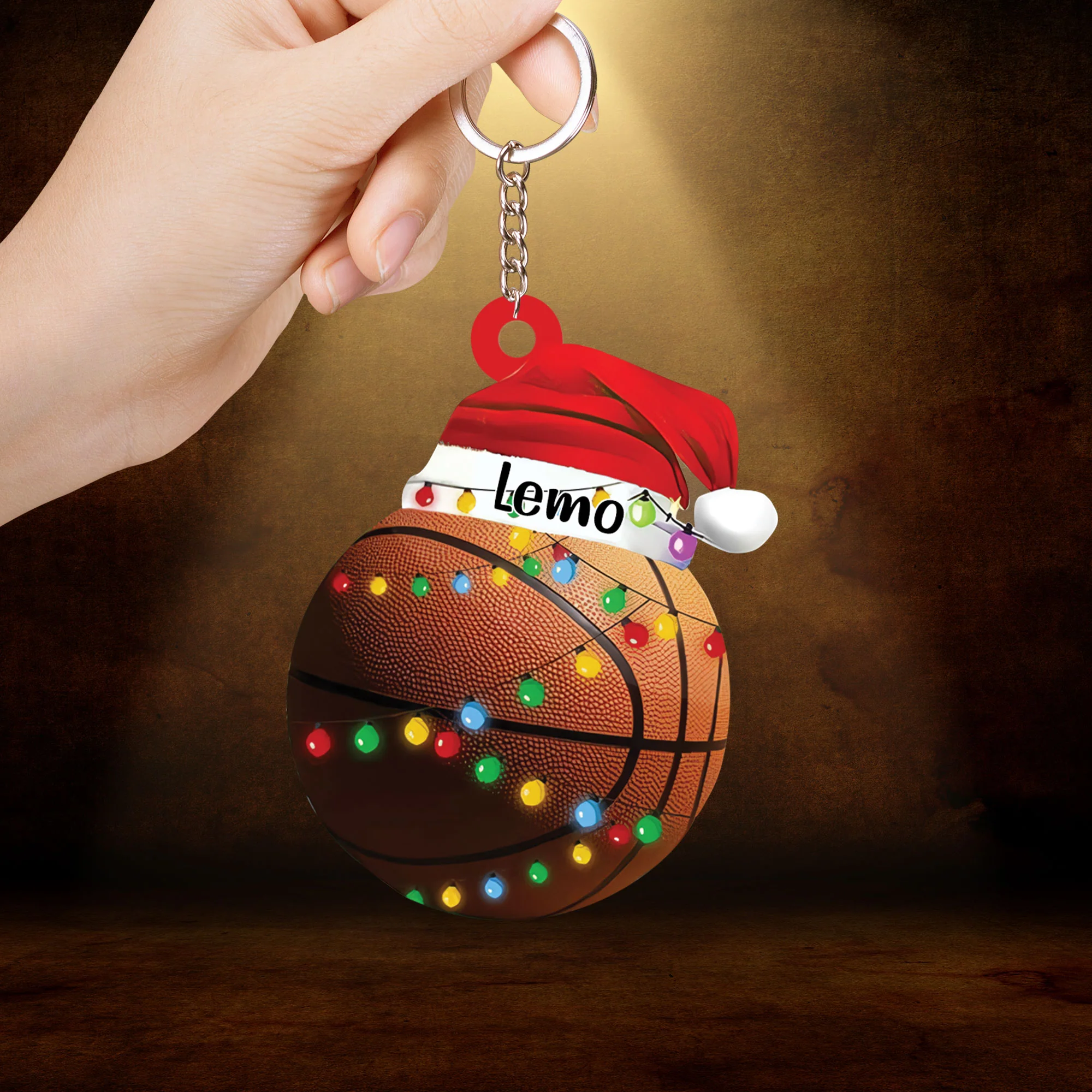 Custom Basketball Acrylic Christmas Keychain, Personalized Basketball Name & Number Acrylic Keychain For Basketball Lover,Christmas,New Year - Image 2