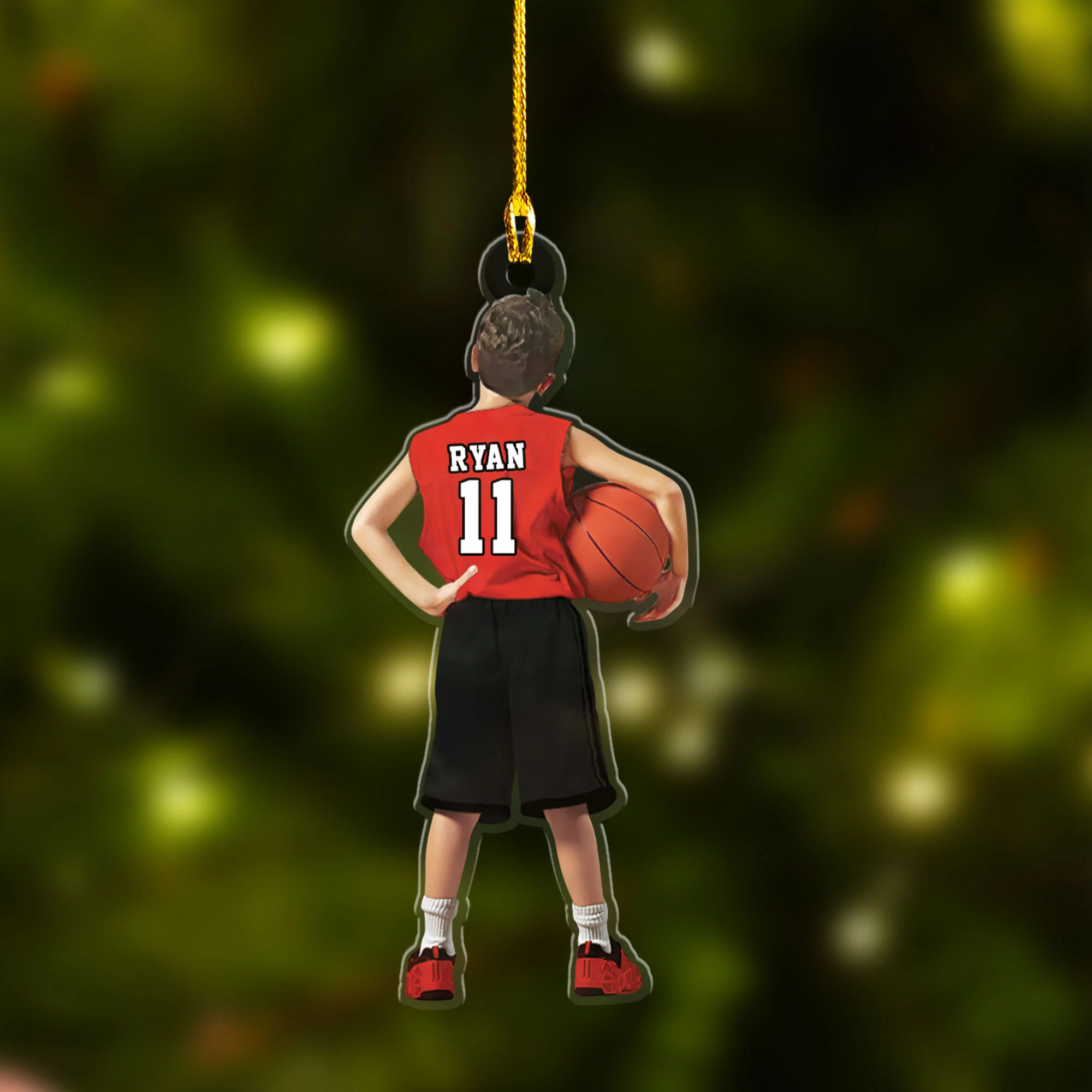 Custom Basketball Acrylic Christmas Keychain, Personalized Kids Little Boy Basketball Acrylic Keychain For Basketball Lover, Christmas - Image 3