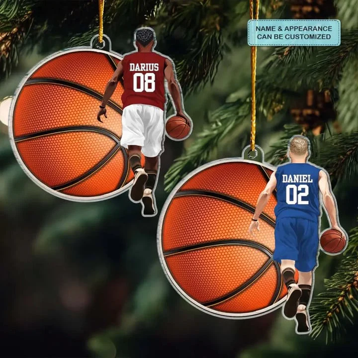 Custom Basketball Acrylic Christmas Ornament, Personalized Awesome Basketball Player Acrylic Ornament For Basketball Lover, Christmas, New Year - Image 2