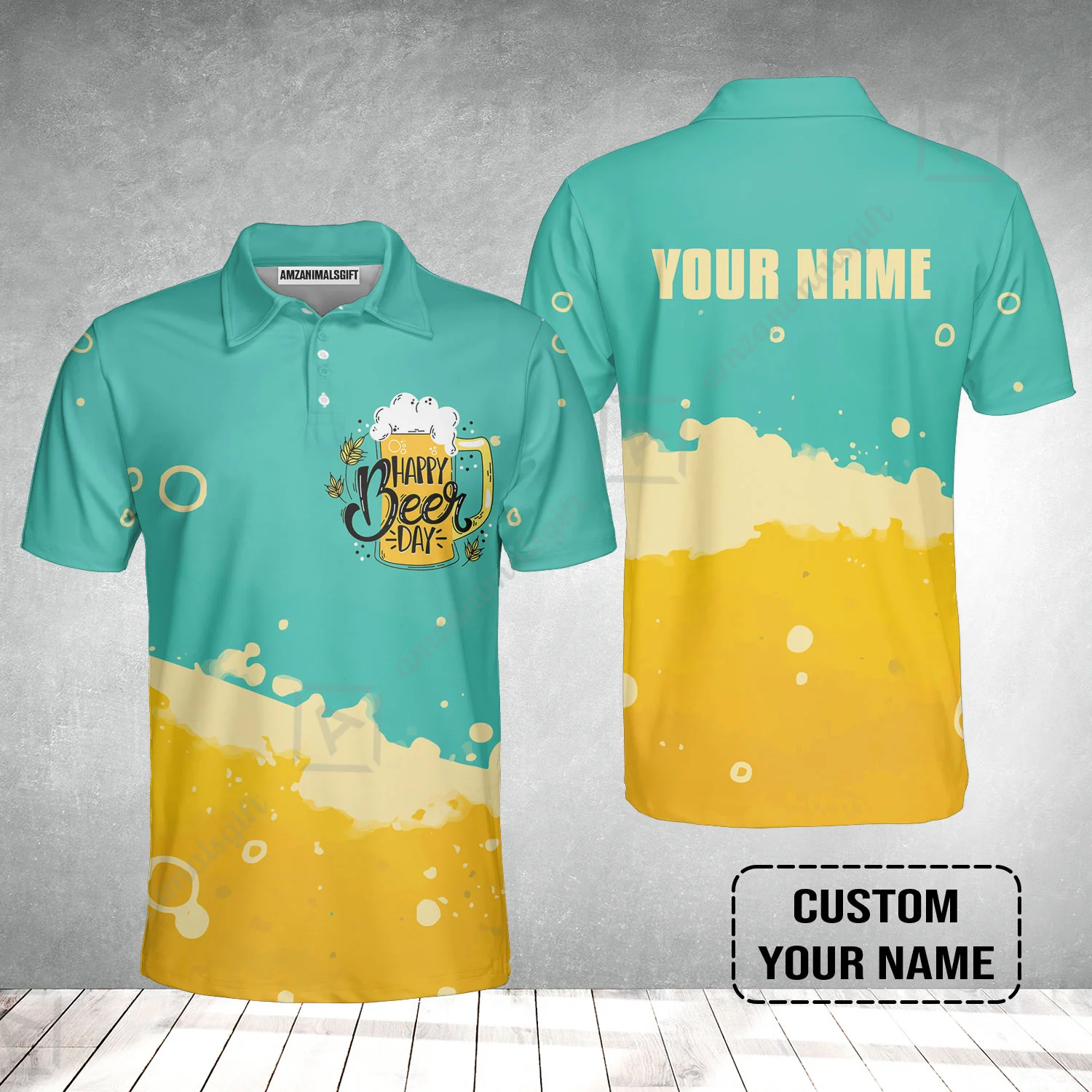 Custom Beer Pattern Design Oktoberfest Beer Festival Performance Polo Shirt - Image 2