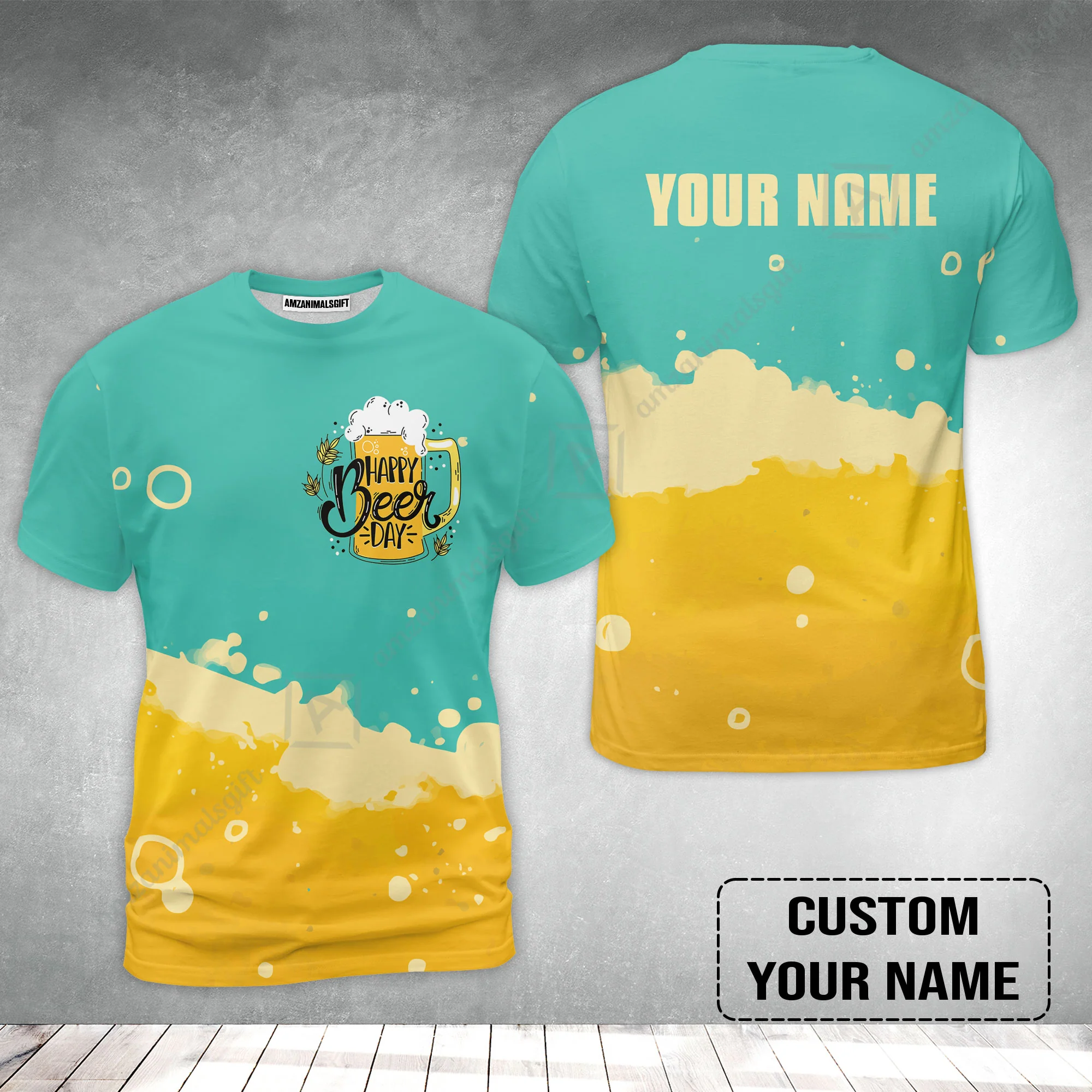 Custom Beer Pattern Design Oktoberfest Beer Festival Performance T-Shirt - Image 2
