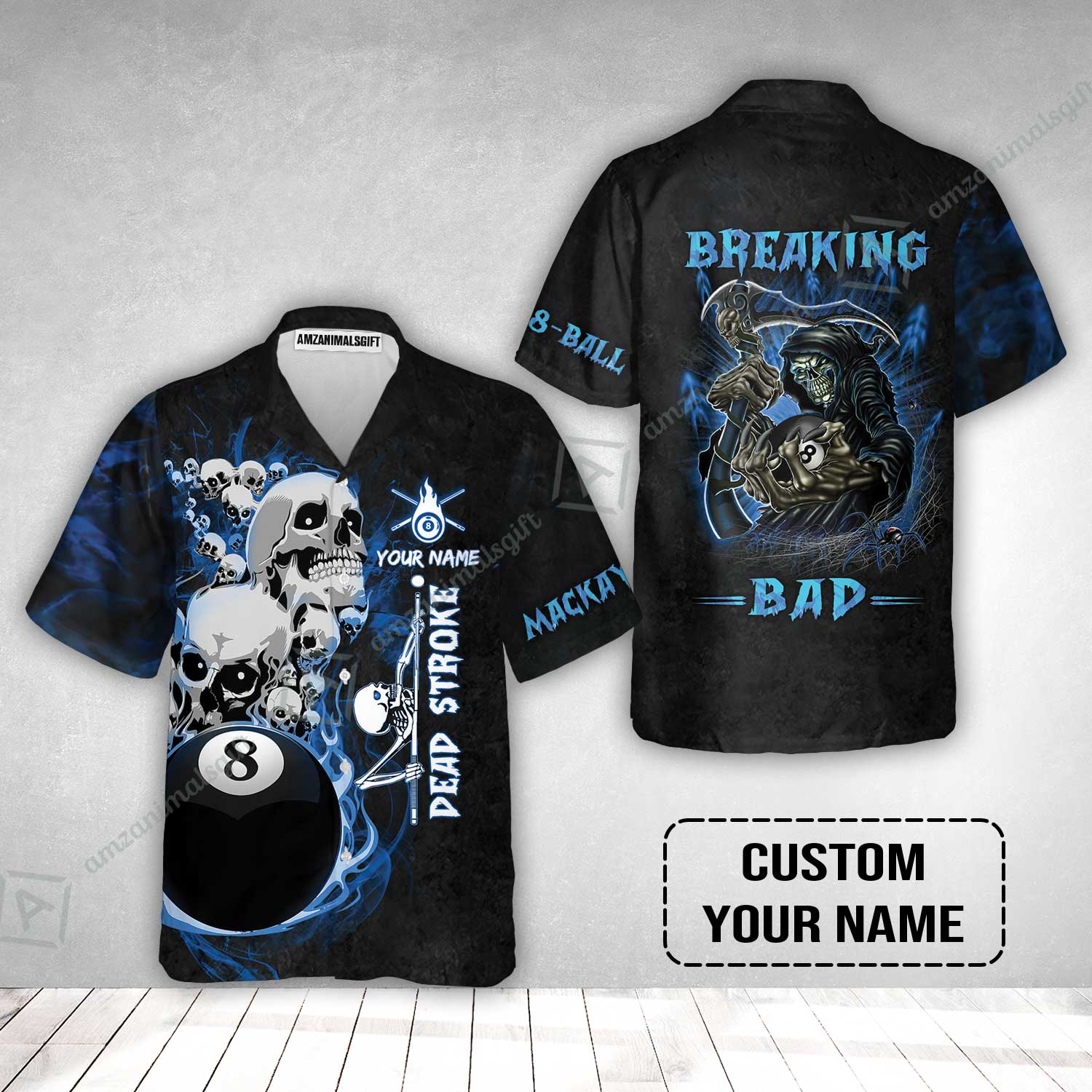 Custom Billiard Hawaiian Shirt - Breaking Bad Billiard Pool 8 Ball Personalized Name Hawaiian Shirt - Image 2