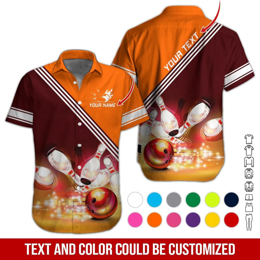 Custom Bowling Aloha Hawaiian Shirt - Amazing Twinkle Bowling Pattern Personalized Name Hawaiian Shirt For Men & Women, Bowling Lover - Image 3