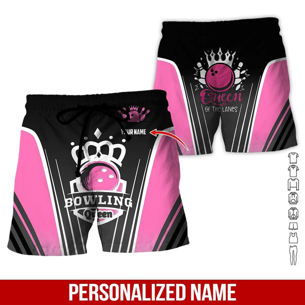 Custom Bowling Aloha Hawaiian Shirt - Bowling Queen Of The Lanes Personalized Name Hawaiian Shirt For Men & Women, Bowling Lover - Image 2