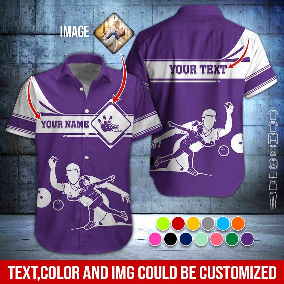 Custom Bowling Aloha Hawaiian Shirt - Cool Men & Women Playing Bowling Personalized Name Hawaiian Shirt For Men & Women, Bowling Lover - Image 2