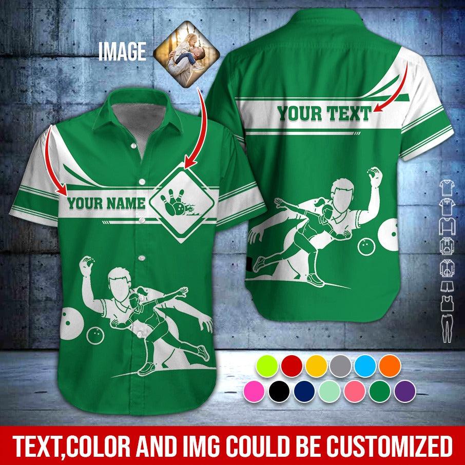 Custom Bowling Aloha Hawaiian Shirt - Men & Women Playing Bowling Personalized Name Hawaiian Shirt For Men & Women, Bowling Lover - Image 2