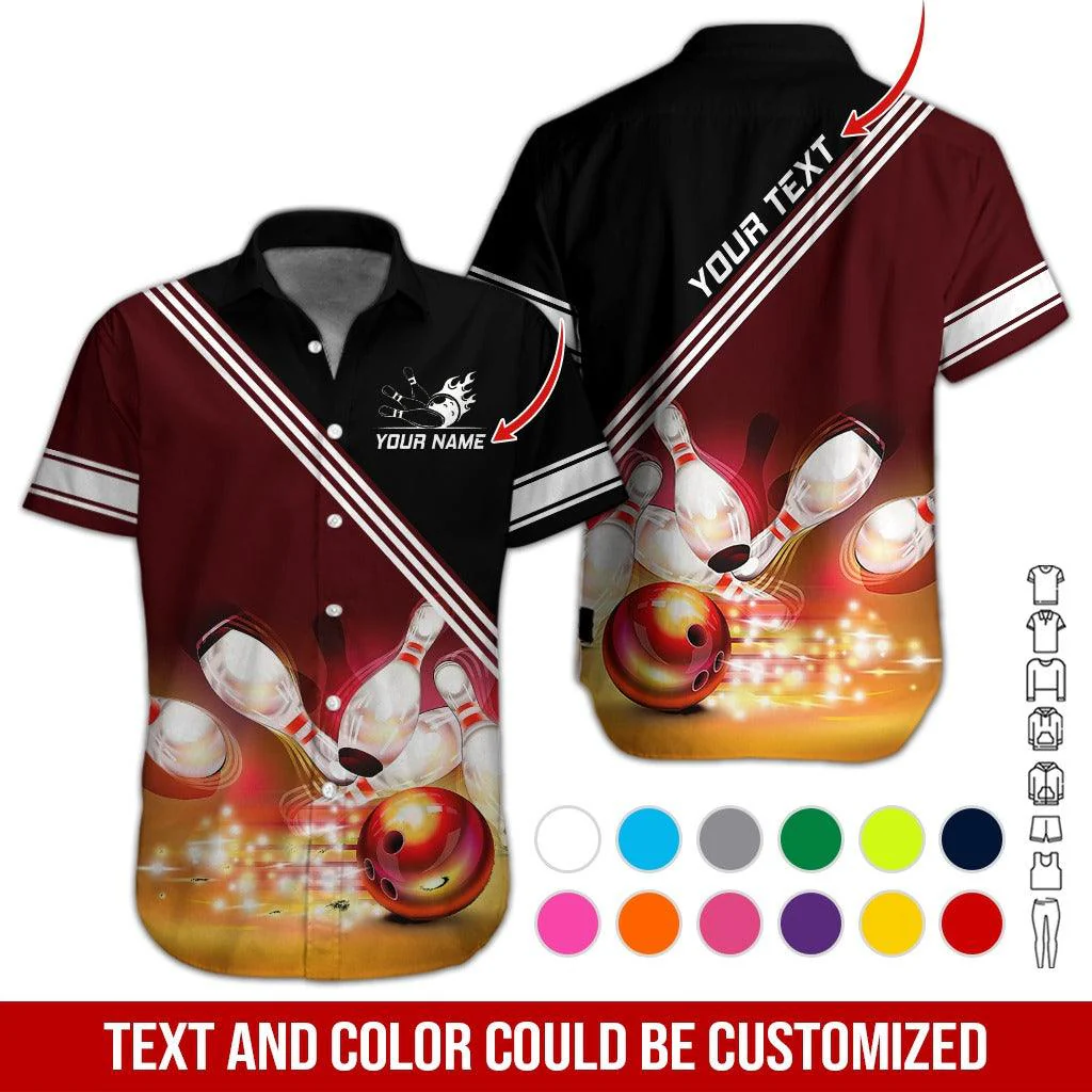 Custom Bowling Aloha Hawaiian Shirt - Twinkle Amazing Bowling Pattern Personalized Name Hawaiian Shirt For Men & Women, Bowling Lover - Image 3