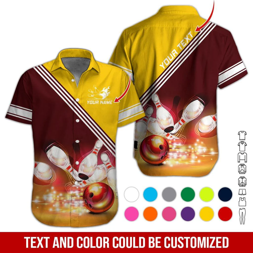 Custom Bowling Aloha Hawaiian Shirt - Twinkle Amazing Bowling Pattern Personalized Name Hawaiian Shirt For Men & Women, Bowling Lover - Image 4