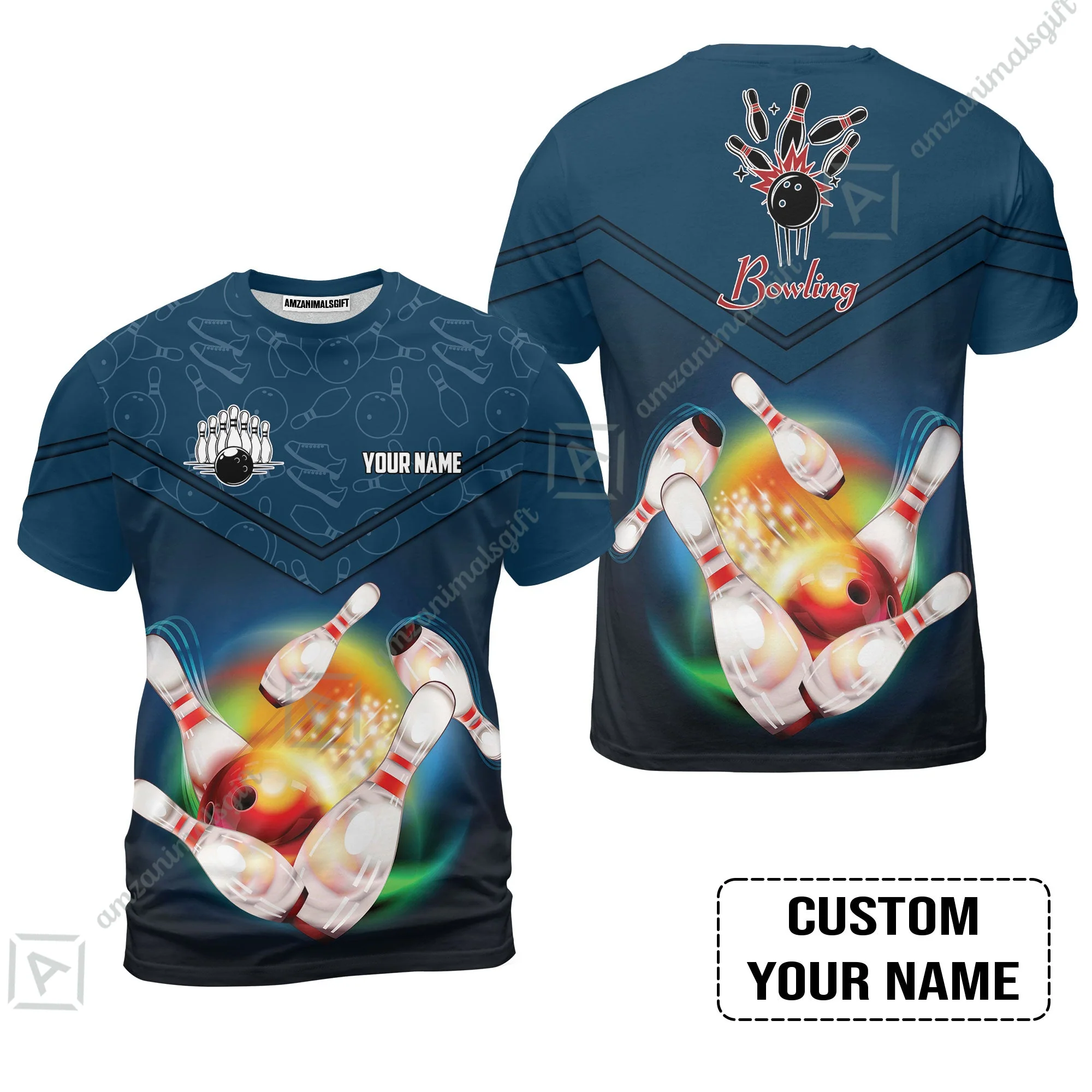 Custom Bowling Long Polo Shirt- Amazing Bowling Ball Pattern And Shoe Personalized Name Long Polo Shirt - Image 7
