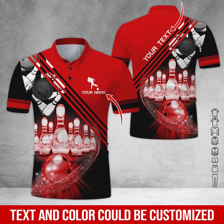 Custom Bowling Men Polo Shirt - Cool Men Playing Bowling Pattern Personalized Name Polo Shirt - Perfect Bowling Gift For Men, Bowling Lover - Image 5