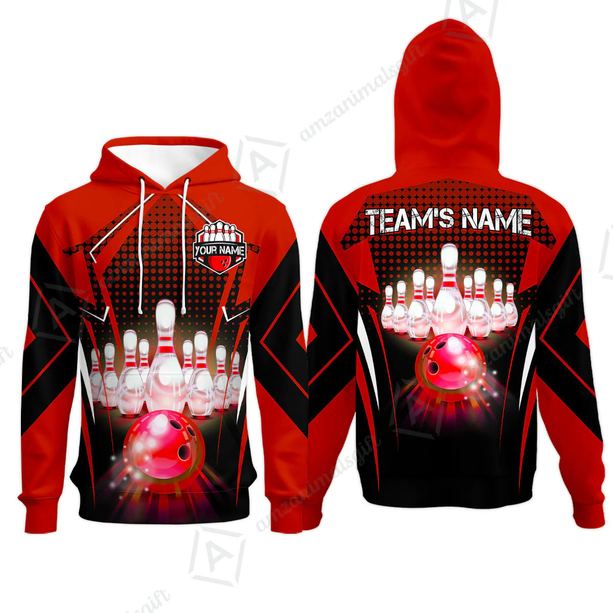 Custom Bowling Team Jerseys Polo Shirts, Bowling uniforms Ball & Pins Multicolor Jersey For Tournament Team Men Women Bowlers - Image 11