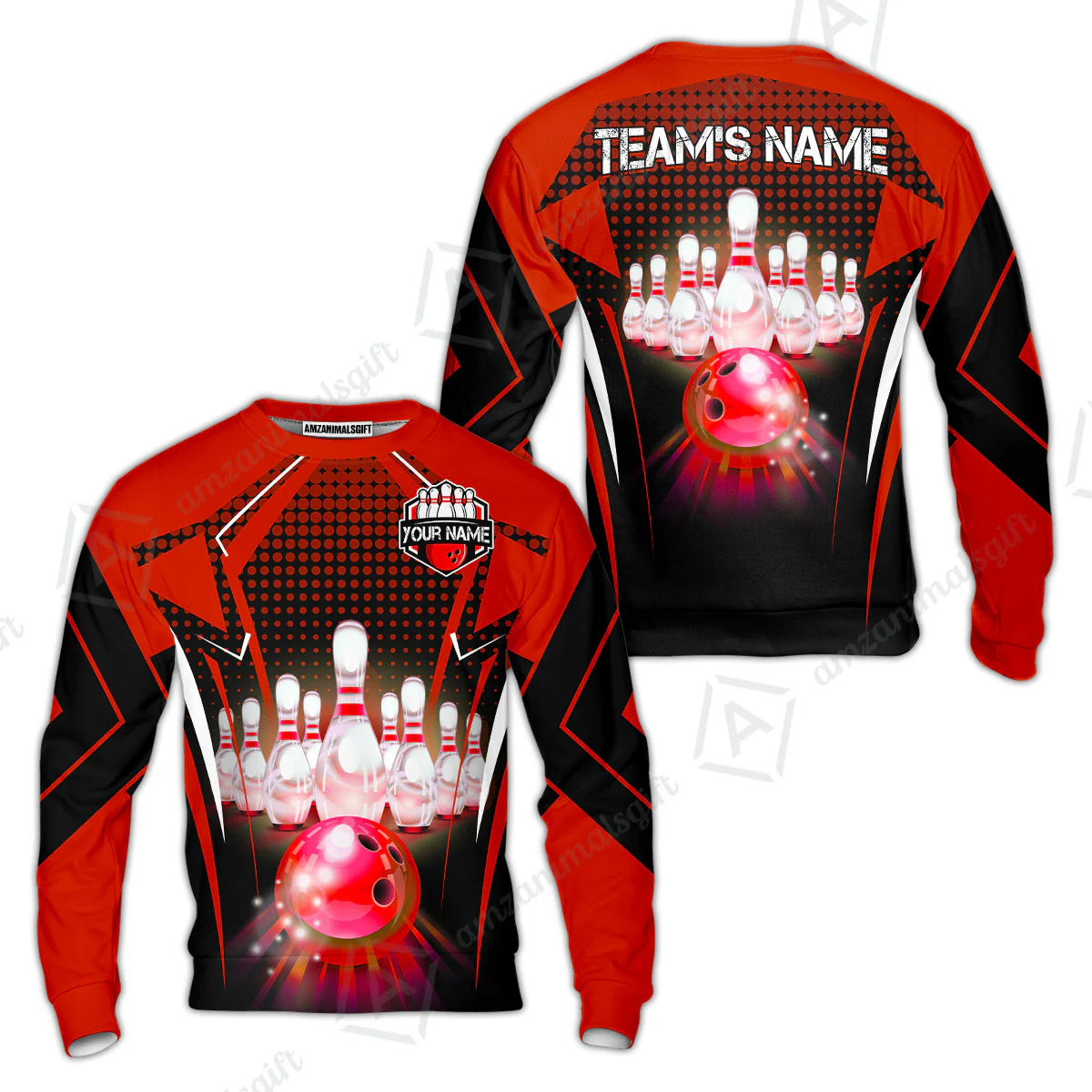 Custom Bowling Team Jerseys Polo Shirts, Bowling uniforms Ball & Pins Multicolor Jersey For Tournament Team Men Women Bowlers - Image 12