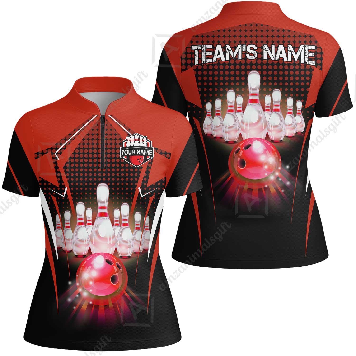 Custom Bowling Team Jerseys Polo Shirts, Bowling uniforms Ball & Pins Multicolor Jersey For Tournament Team Men Women Bowlers - Image 13