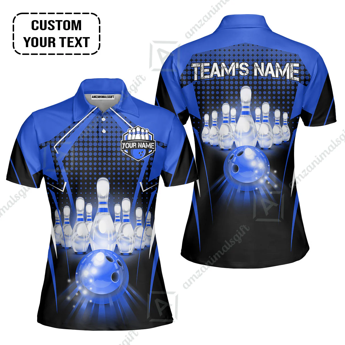 Custom Bowling Team Jerseys Polo Shirts, Bowling uniforms Ball & Pins Multicolor Jersey For Tournament Team Men Women Bowlers - Image 16