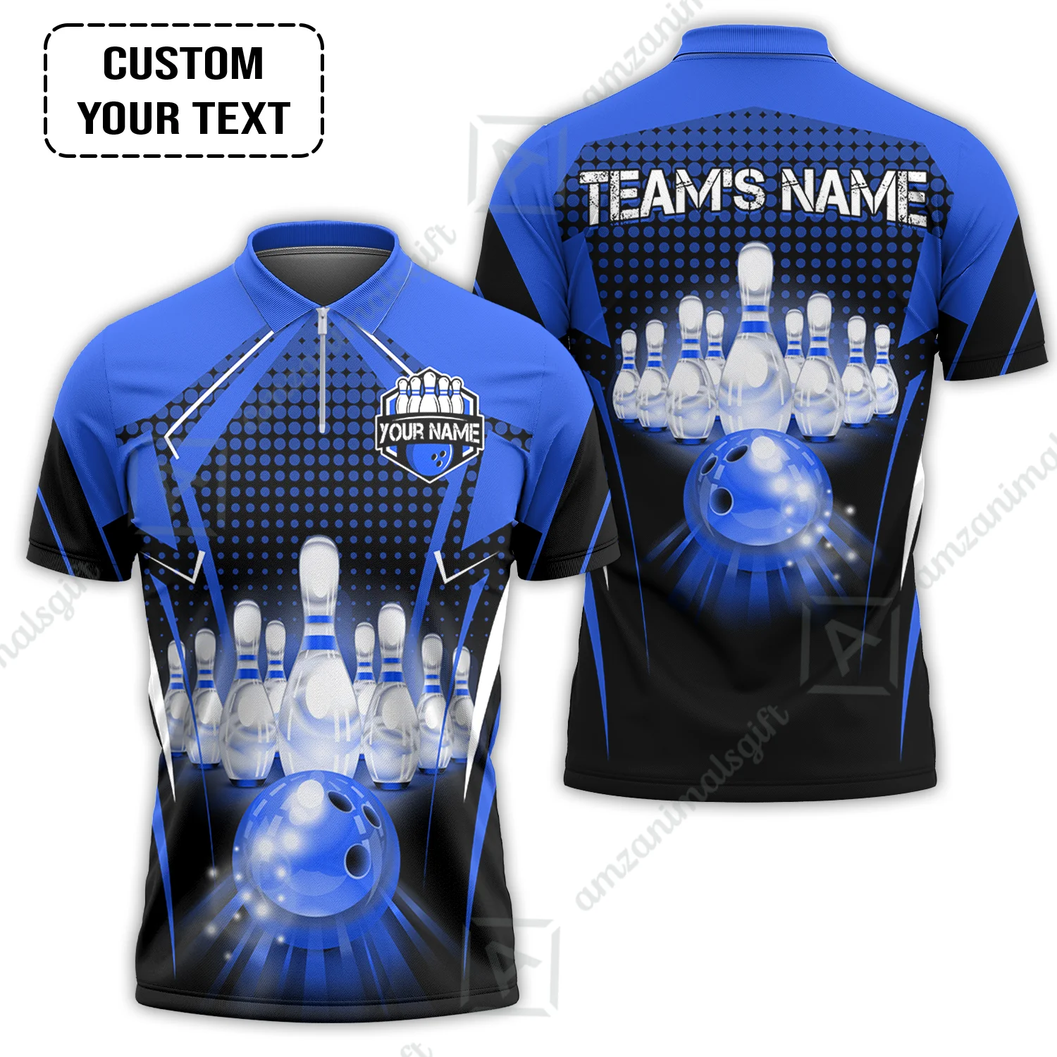 Custom Bowling Team Jerseys Polo Shirts, Bowling uniforms Ball & Pins Multicolor Jersey For Tournament Team Men Women Bowlers - Image 17