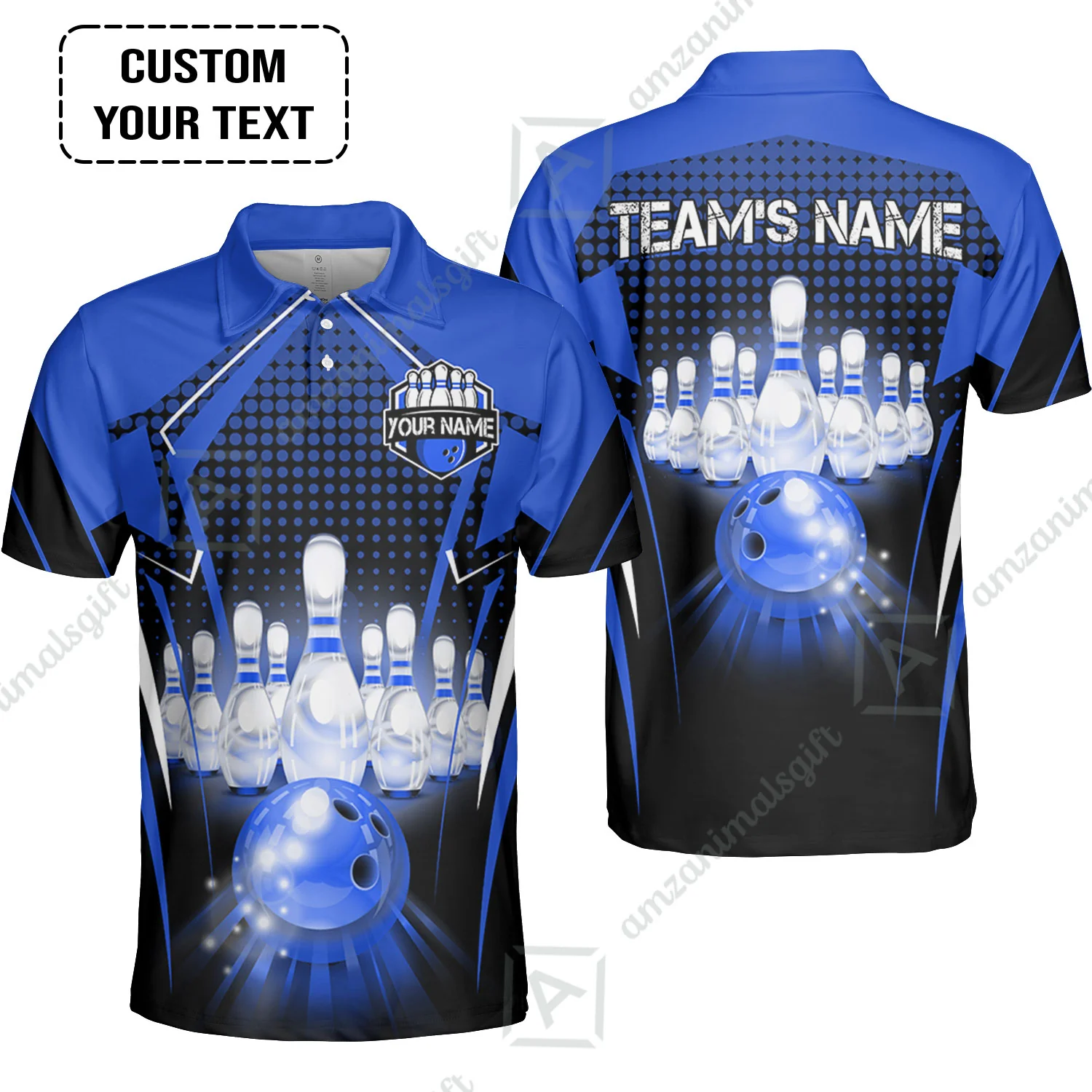Custom Bowling Team Jerseys Polo Shirts, Bowling uniforms Ball & Pins Multicolor Jersey For Tournament Team Men Women Bowlers - Image 18