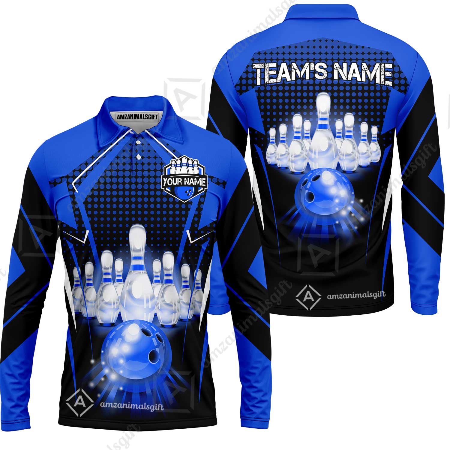 Custom Bowling Team Jerseys Polo Shirts, Bowling uniforms Ball & Pins Multicolor Jersey For Tournament Team Men Women Bowlers - Image 21