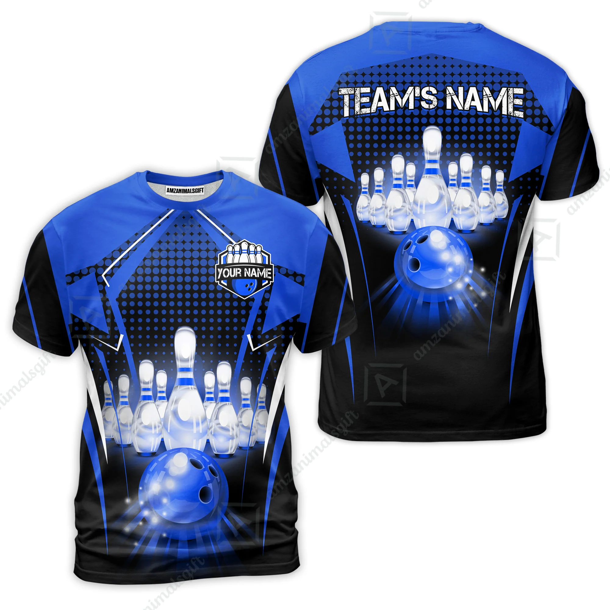 Custom Bowling Team Jerseys Polo Shirts, Bowling uniforms Ball & Pins Multicolor Jersey For Tournament Team Men Women Bowlers - Image 23