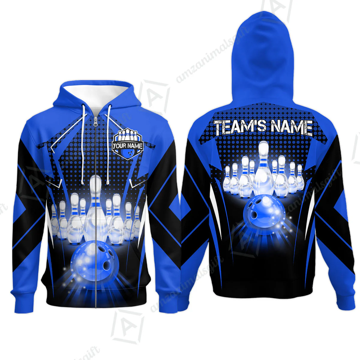 Custom Bowling Team Jerseys Polo Shirts, Bowling uniforms Ball & Pins Multicolor Jersey For Tournament Team Men Women Bowlers - Image 25