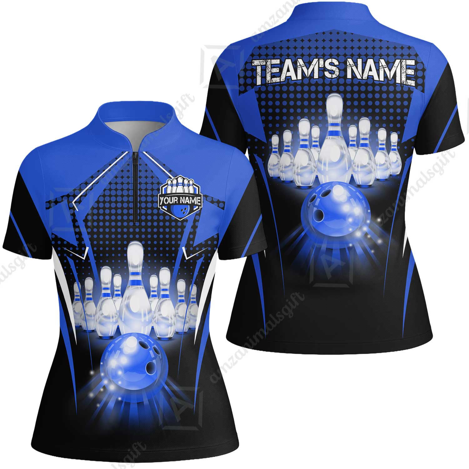 Custom Bowling Team Jerseys Polo Shirts, Bowling uniforms Ball & Pins Multicolor Jersey For Tournament Team Men Women Bowlers - Image 26