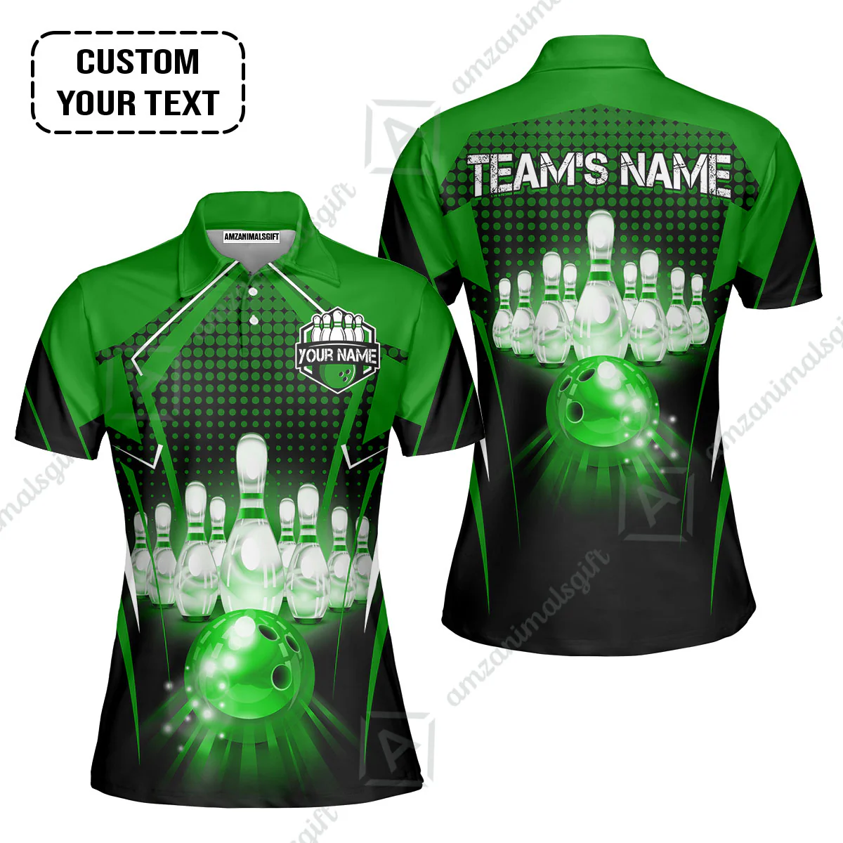 Custom Bowling Team Jerseys Polo Shirts, Bowling uniforms Ball & Pins Multicolor Jersey For Tournament Team Men Women Bowlers - Image 28