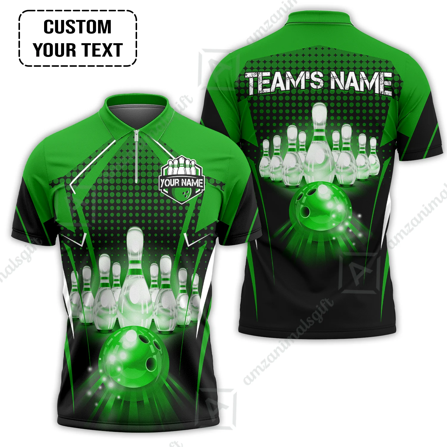 Custom Bowling Team Jerseys Polo Shirts, Bowling uniforms Ball & Pins Multicolor Jersey For Tournament Team Men Women Bowlers - Image 29
