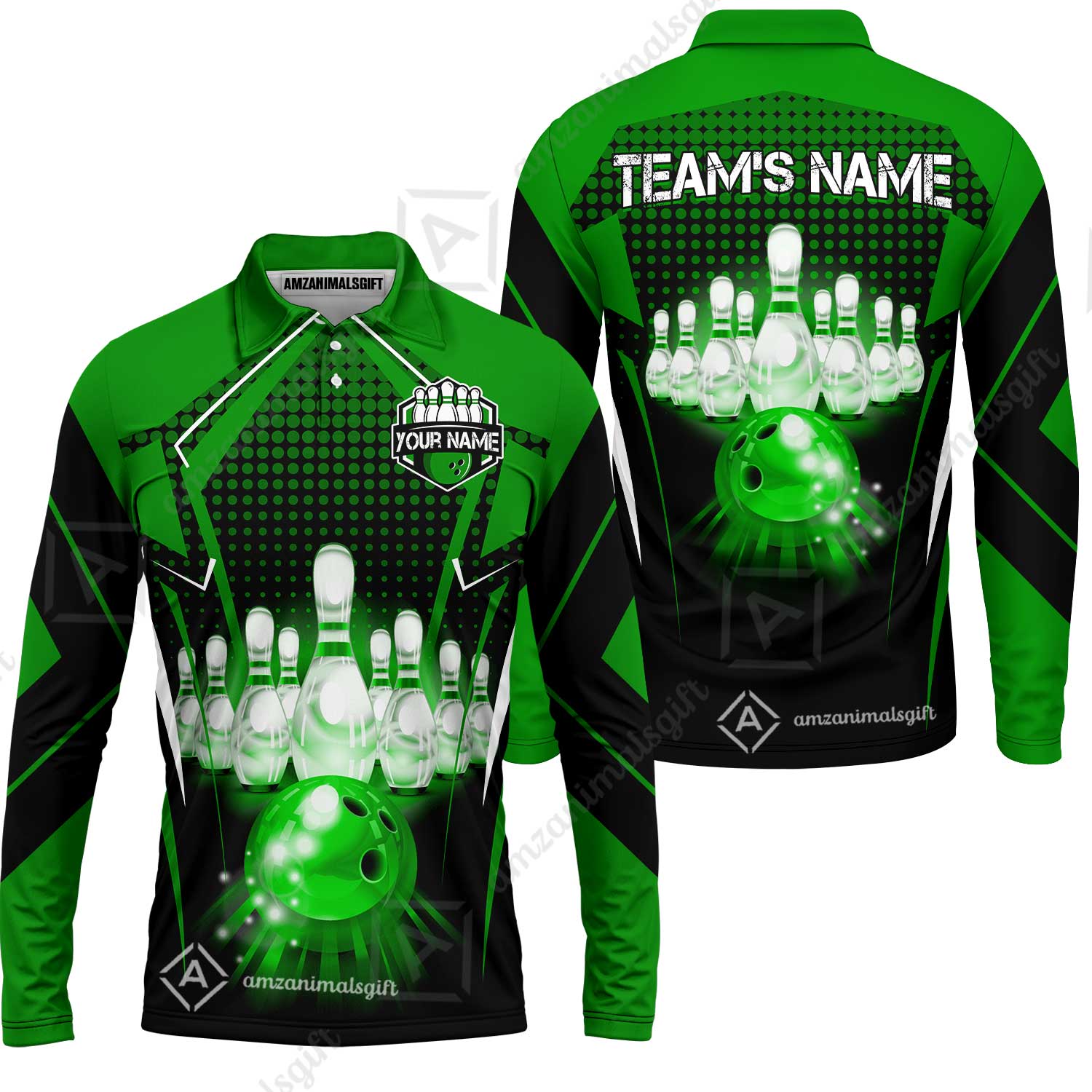 Custom Bowling Team Jerseys Polo Shirts, Bowling uniforms Ball & Pins Multicolor Jersey For Tournament Team Men Women Bowlers - Image 32